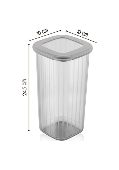 Vienev Etiketli Poly Kapak 1.75 L Saklama Kabı Antrasit - Beyaz 6'lı