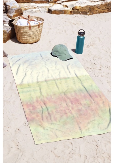 Pastel Batik Degrade Plaj Havlusu - Soft Renk Geçişli Havuz Deniz Banyo Hızlı Kuruyan Sahil Örtüsü Sessiz Rüyası