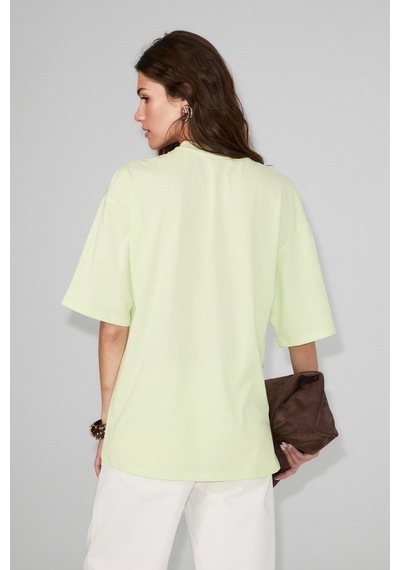 Grımelange Nıtza Kadın %100 Pamuk Oversize Bisiklet Yaka Mint Yeşil T-shirt Mint Yeşili Grımelange Nıtza Kadın %100 Pamuk Oversize Bisiklet Yaka Mint Yeşil T-shirt Mint Yeşili