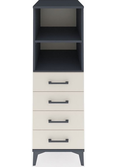 Kronos Dolap 2 Raflı 4 Çekmeceli 44x59x134 Antrasit-aytaşı Antrasit