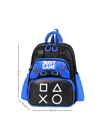 Game Over Just Game Baskılı Lüx Anaokulu Çanta Ve Kalemlik Seti Lacivert