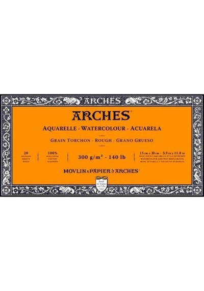Arches Watercolor 300 G 15x30 CM 20yp Rough Suluboya Blok / A17950