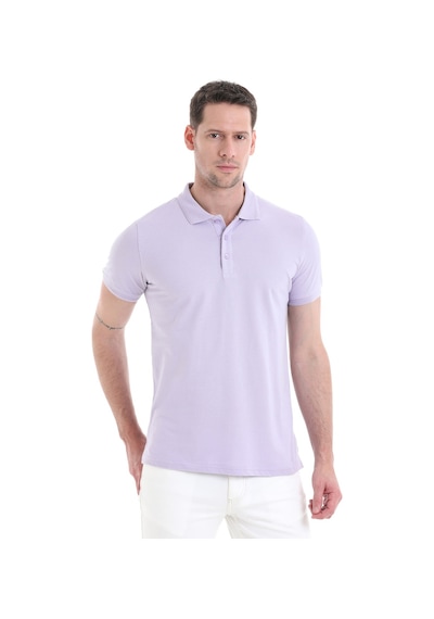 Hatemoğlu Lila Regular Fit Düz 100% Pamuklu Polo Yaka Tişört 35361023c001 013 Lila