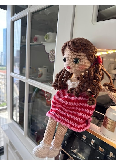 Amigurumi Organik Oyuncak Duru Bebek 38 Cm