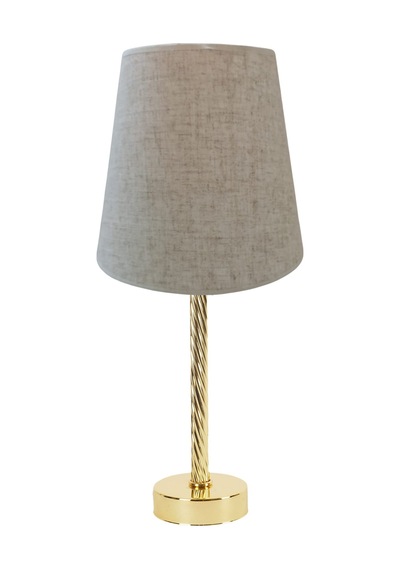 Vizon Kumaş Başlık Gold Metal Ayaklı Modern Abajur 45x25 Cm