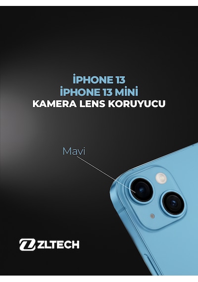 İphone 13/13mini Uyumlu Kamera Lens Koruyucu Mavi