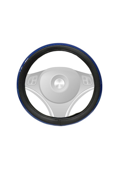 Nyf Fx-002 Geçmeli Direksiyon Kılıfı Çember Parlak Karbon Mavi 38 Cm