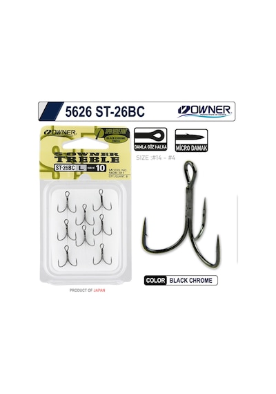 Owner 5626 St-26 Black Chrome Çarpma İğne