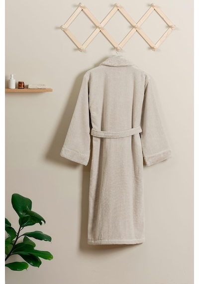 Soley Hermoso %100 Pamuk Ultra Yumuşak Unisex Bornoz Bej