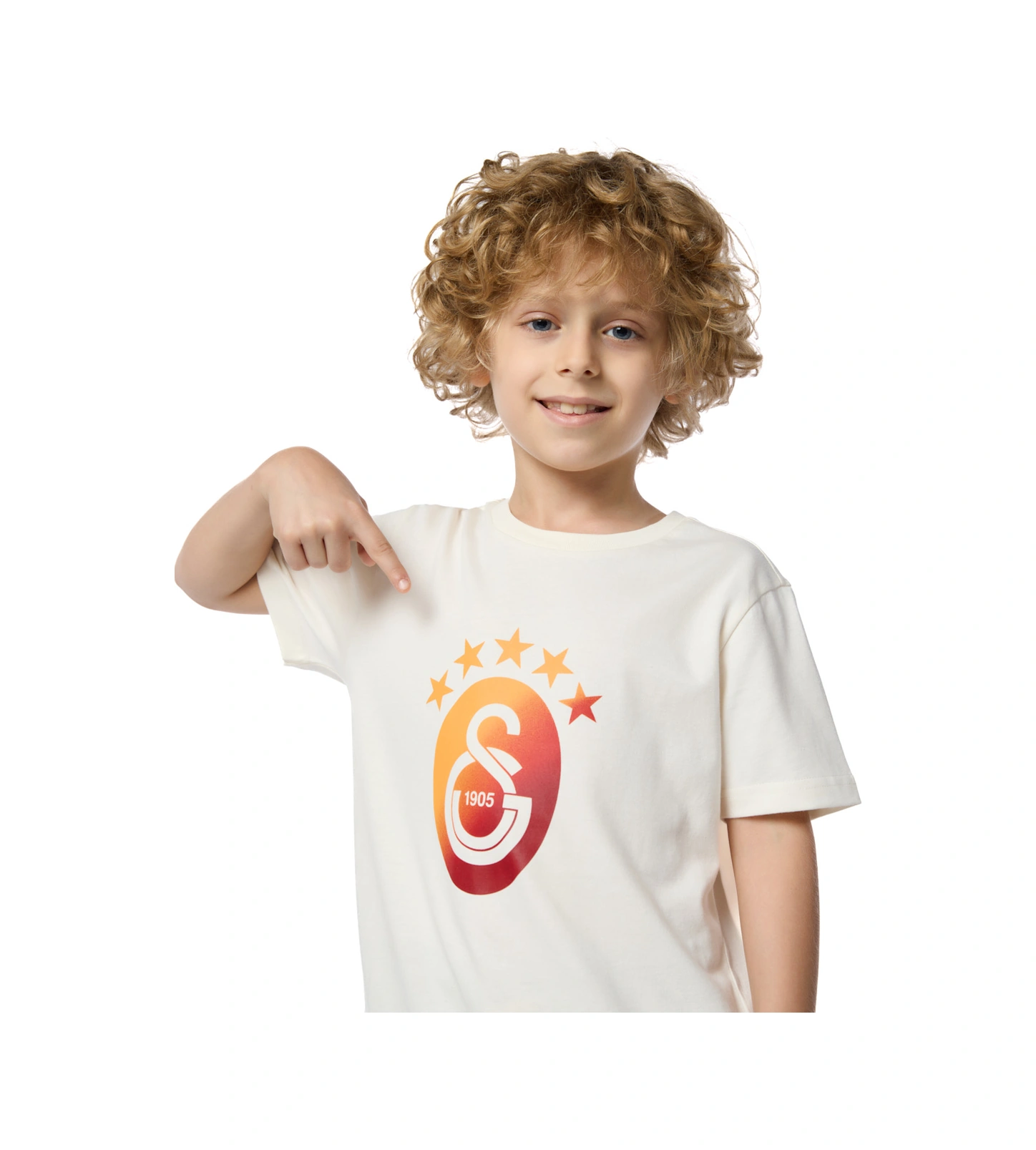 Gsstore Galatasaray Degrade 5 Yıldız Çocuk T-shirt C251394 Ekru