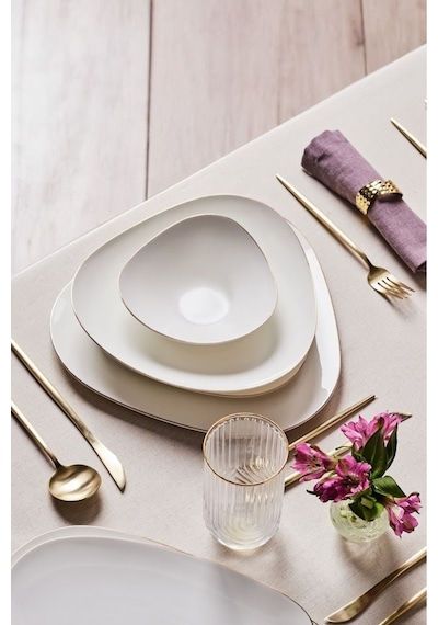 Karaca  Red Carpet Collection Fine Pearl Tristan 62 Parça 12 Kişilik Yemek Takımı Gold