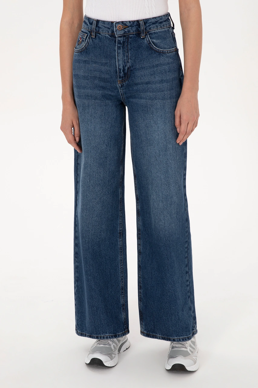 U.S. Polo Assn. Kadın Mavi  Loose Fit Jean Pantolon 50316578-DN0022