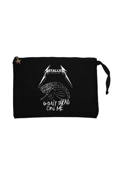 Metallica Don't Tread On Me Siyah Clutch Cüzdan / El Çantası Siyah