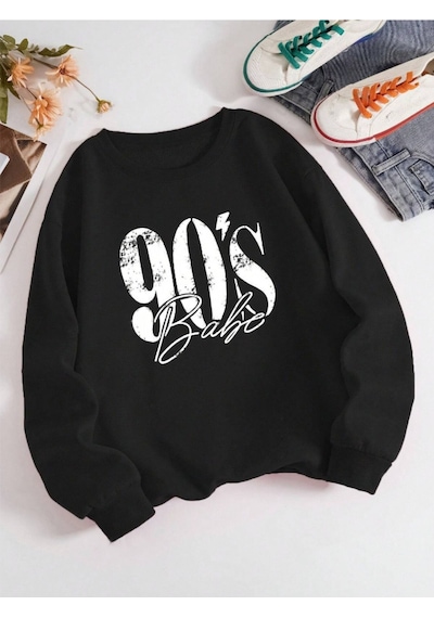 Startmore Siyah Unisex Erkek/kadın 90's Özel Renkli Oversize Bisiklet Yaka Pamuklu