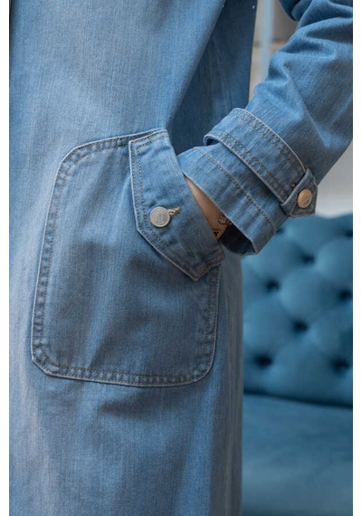 6329-taşlı Denim Kapşonlu Kap Mavi Mavi