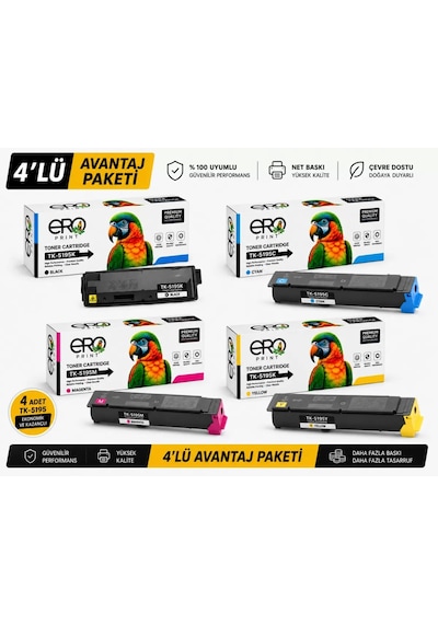 Tk-5195 Kyocera Taskalfa 308ci 4 Renk Muadil Toner Set