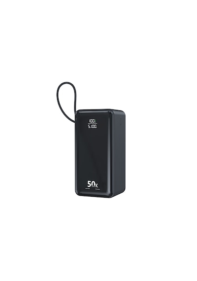 50.000 Mah Taşınabilir Şarj Aleti 22.5w Pd Hızlı Şarj Lcd Şarj Göstergeli 6 Port Powerbank Siyah