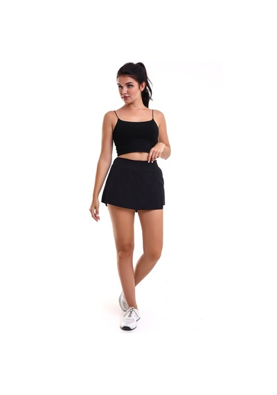 Winmoda34 Kadın Spor Şortlu Tenis Eteği Siyah