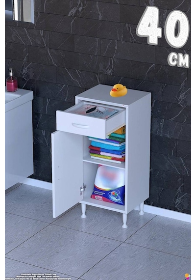 Emir 40 Cm Çok Amaçlı 1 Çekmeceli 1 Kapaklı 1 Raflı 2 Bölmeli Dolap Beyaz Emir 40 Cm Çok Amaçlı 1 Çekmeceli 1 Kapaklı 1 Raflı 2 Bölmeli Dolap Beyaz