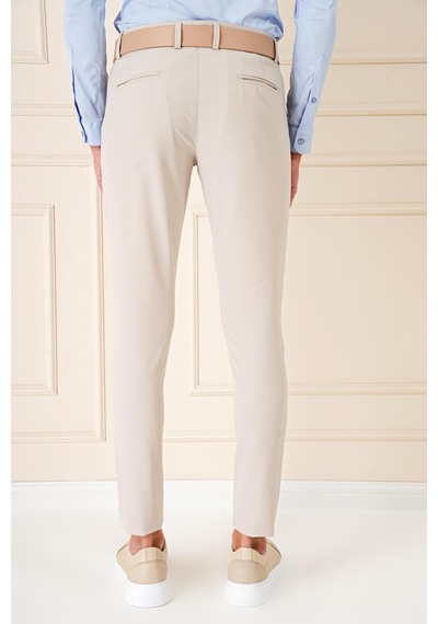 Efor Slim Fit Yan Cepli Düz Esnek Casual Kum Pantolon P 1144 Kum