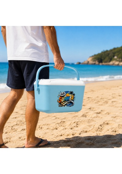 20 Lt Buzzy Retro Buzluk Termos 1179 Cooler Box -401 Açık Mavi