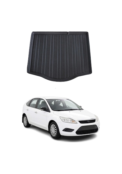 Ford Focus 2 Hb 2005-2011 Arası Uyumlu Araca Özel Kauçuk Bagaj Havuzu Siyah İnce Stepneli Model İçin