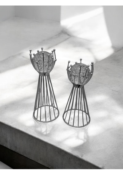 2'li Güldalı Metal Dekor Obje