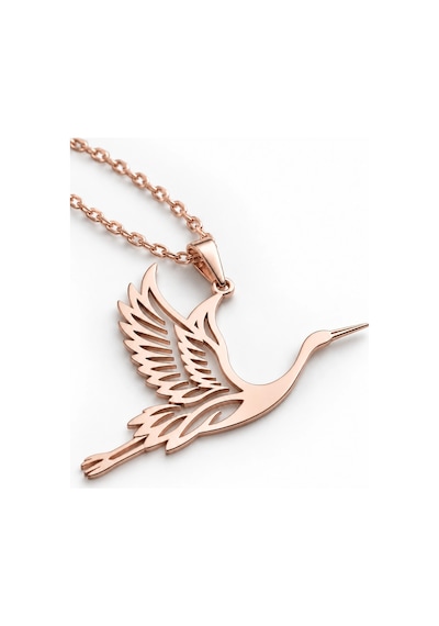 Turna Kuşu 925 Ayar Gümüş Kolye Rose Renk Rose Gold