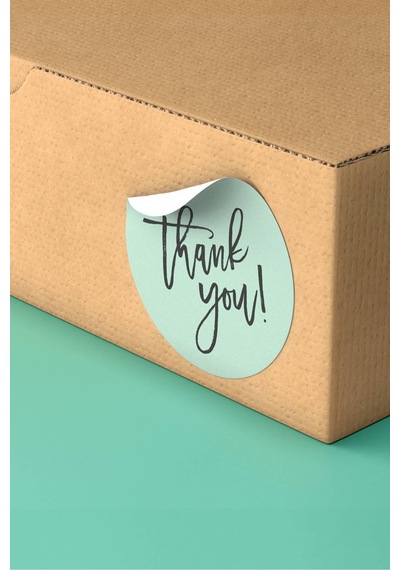 Mint Yeşili Thank You Kargo Paketleme Sticker 3x3cm St2114 Çok Renkli