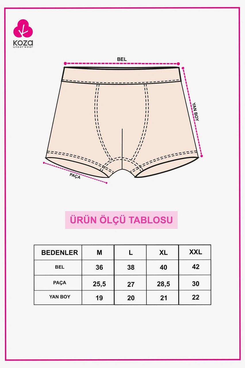 Koza İç Giyim Erkek 6'lı Pamuklu Likralı Boxer Ko9003bx-34 Ko9003bx-34