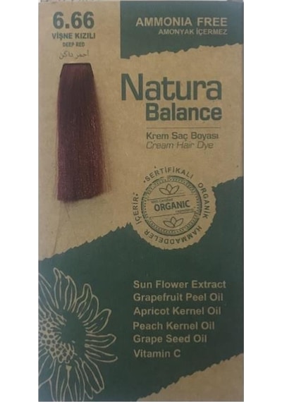 Natura Balance Saç Boyası 6.66 Vişne Kızılı
