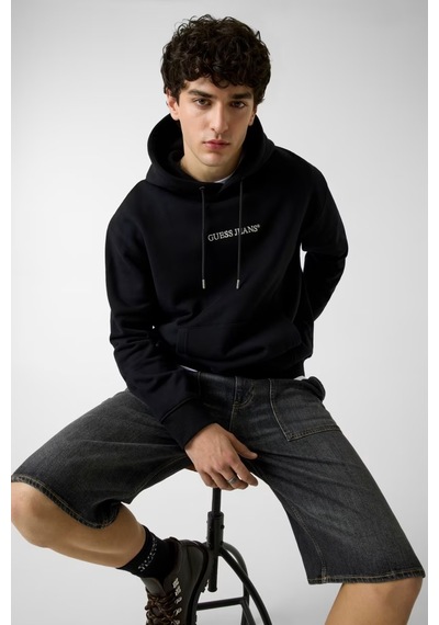 Guess Guess Jeans Logolo Kapüşonlu Erkek Sweatshirt M5rq38kcpr1 Siyah