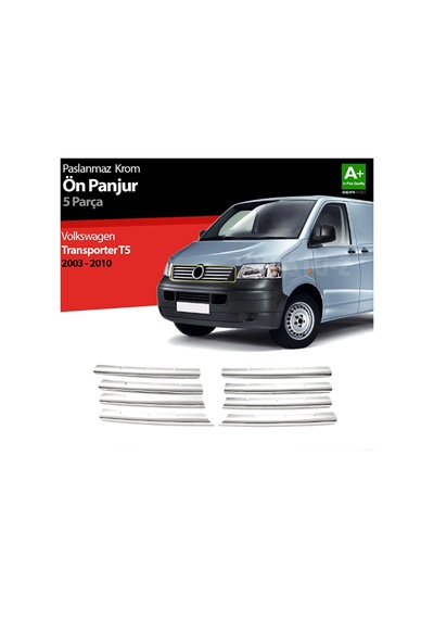 Vw Transporter T5 2003-2010 Ön Panjur Krom 8 Parça P.çelik