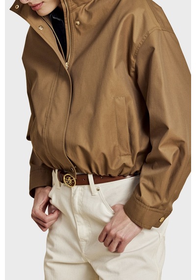 Brooks Brothers Pamuk Karışımlı Dik Yaka Fermuarlı Mont Bayan Mont Bbss26fjc001150 Kahve