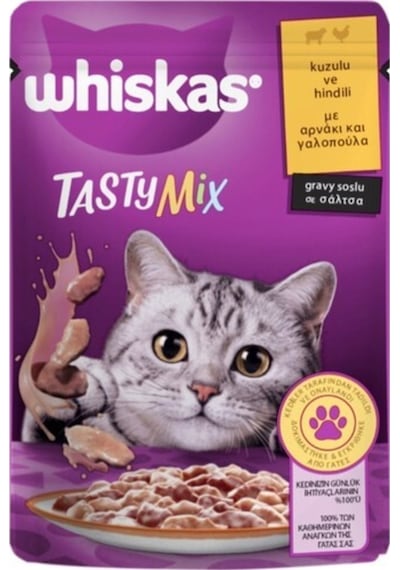 Whiskas Tastymix Kuzu ve Hindi Etli Yetişkin Kedi Maması 28 x 85 G