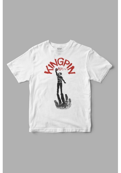 Kingpin Baskılı Tişört Beyaz