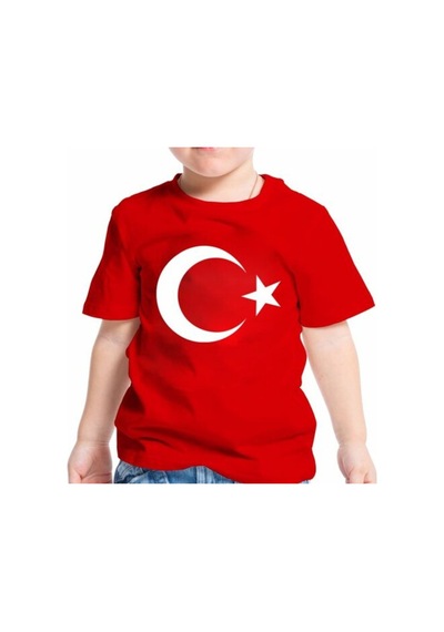 Kırmızı Bayraklı Tişört Ayyıldız Tişört Bayrak Tişört
