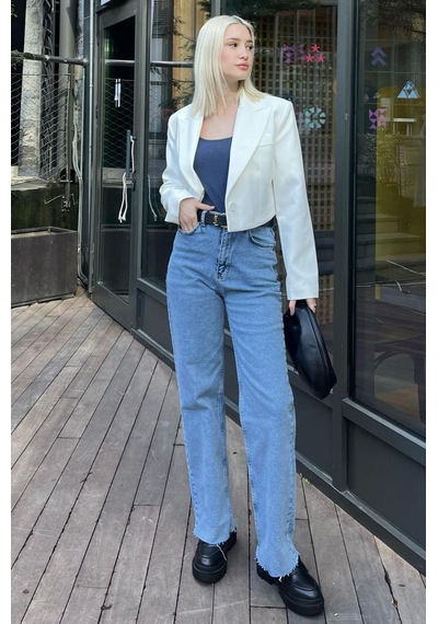 Madmext Açık Mavi Relaxed Fit Kadın Jeans Mg1934-açık Mavi Açık Mavi