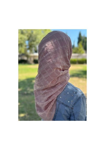 Aldaıyr Jakarlı Caz Eşarp 120 X120 Pamuk İkinci Desen Açık Pudra