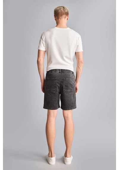 Defacto Relax Fıt Esnek Belli Jean Bermuda Şort H8889ax26smnm40 Siyah-nm40