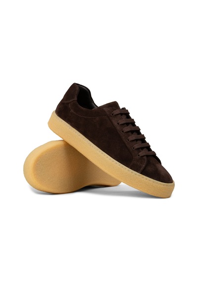 Deery Erkek Hakiki Süet Kahverengi Sneaker - 02018mkhvc04