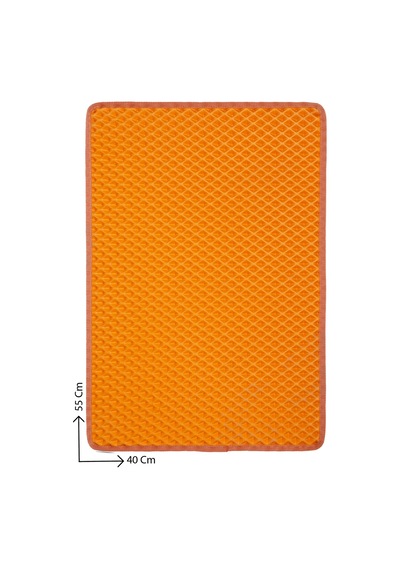 40x55 Cm Hücreli Kedi Kumu Paspası Kedi Matı Kedi Tuvalet Önü Paspası Turuncu