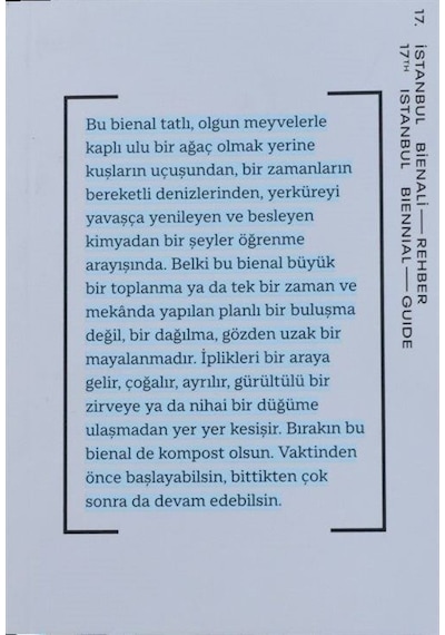 17. İstanbul Bienali - Rehber - Küçük Boy- İstanbul Kültür ve Sanat Vakfı