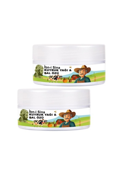 Ibn-ı Sina 2 Adet 50 Ml Kavanoz Kuyruk Yağı Ve Bal Özü / Yüz Bakım Kremi