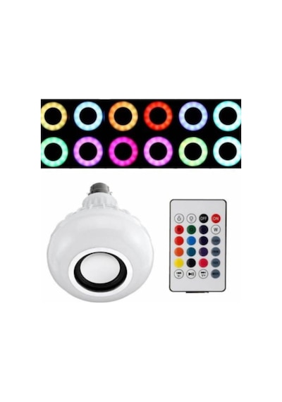 12 W Uzaktan Kumandalı Bluetooth Hoparlör Rgb Led Ampul