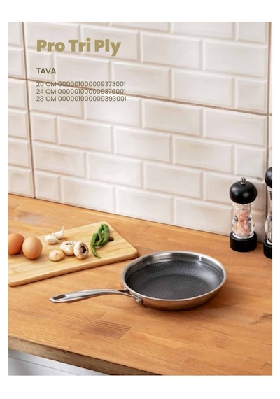 Emsan Pro Tri Ply 3'lü Çelik Tava Seti 20-24-28 Cm