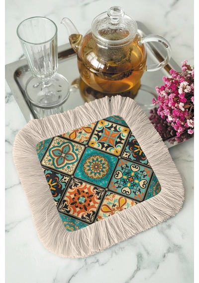 Oriental Lüks Mozaik Saçaklı Sunum Peçetesi - Akdeniz Bohem Mint Yeşili Bardak Altlığı Mendil Canlı Arduvaz Gri Oriental Lüks Mozaik Saçaklı Sunum Peçetesi - Akdeniz Bohem Mint Yeşili Bardak Altlığı Mendil Canlı Arduvaz Gri