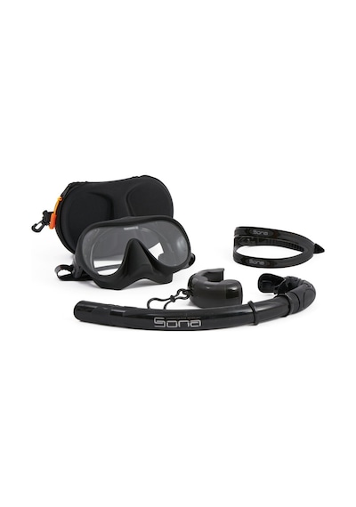 Sona Sona M1 Maske +Roll-Up Snorkel+Yedek Kayış+Deluxe Çanta Siyah