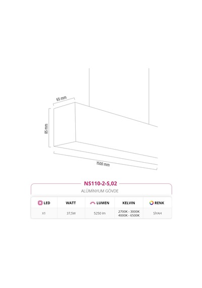 Nevo 150 Cm Linear Sarkıt Ns110-2-S,02