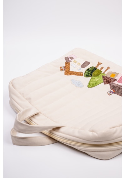 Laptop Çanta Patchwork Krem
